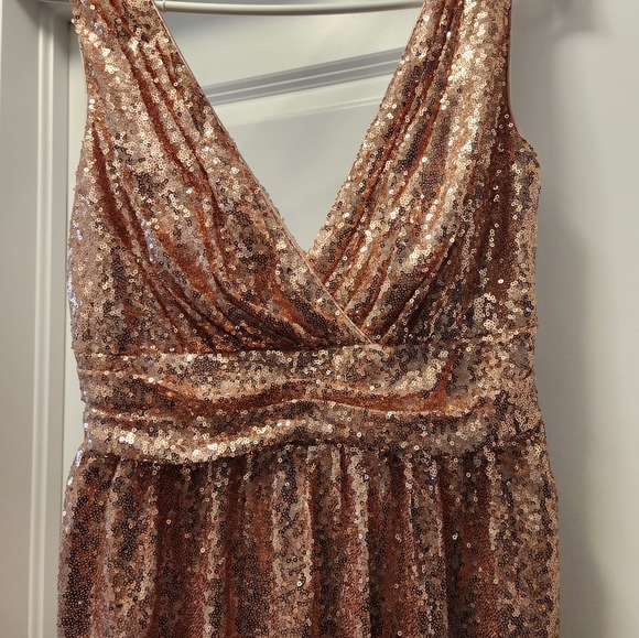 Rose gold Sequin Bridesmaid/Gatsby/Prom/ Grad Dress - Picture 7 of 7
